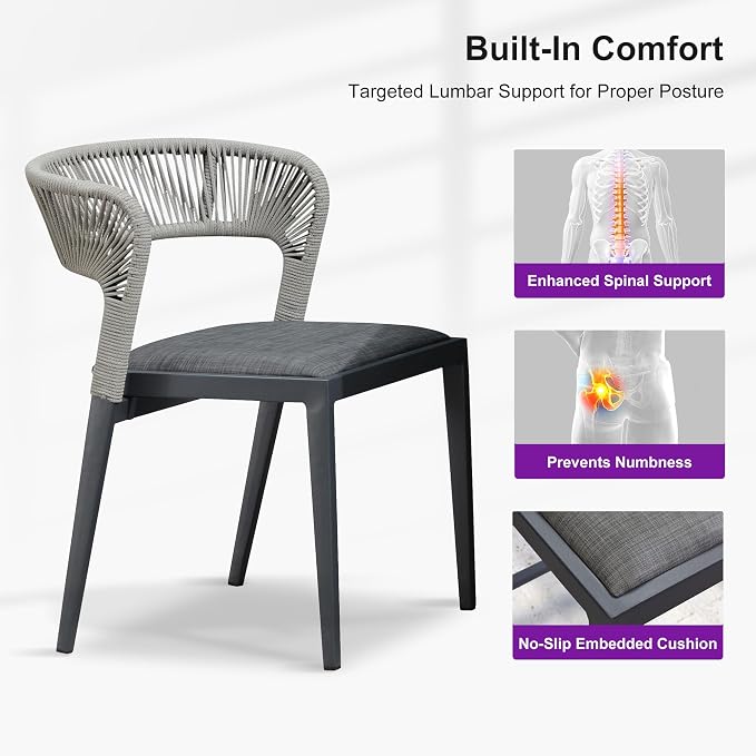 PURPLE LEAF 9 Pieces Outdoor Dining Set Patio Table and Chairs Set Aluminum - Image 2