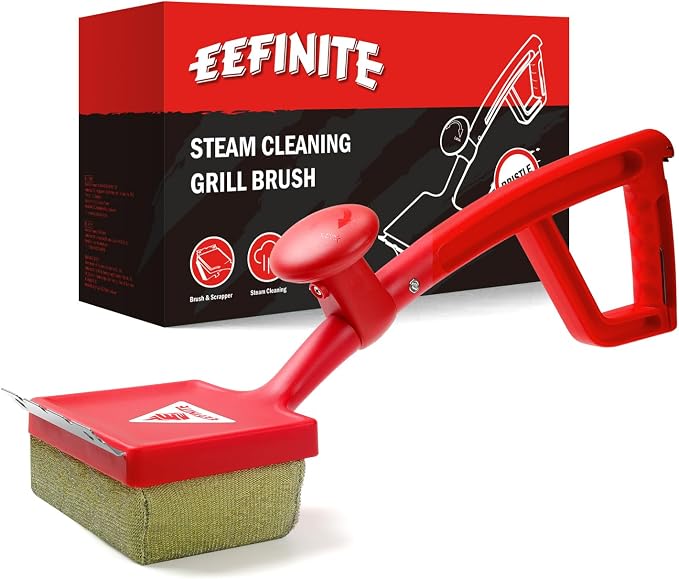 Bristle Free Steam Grill Brush for Outdoor Grill, Safe No Wire Replacement by EEFINITE