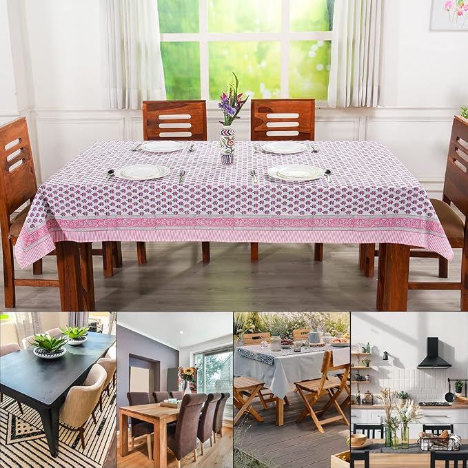 CPC Tablecloth 100% Cotton 72x190 Inch Indian Block Print Rectangle Table Cover - Image 9