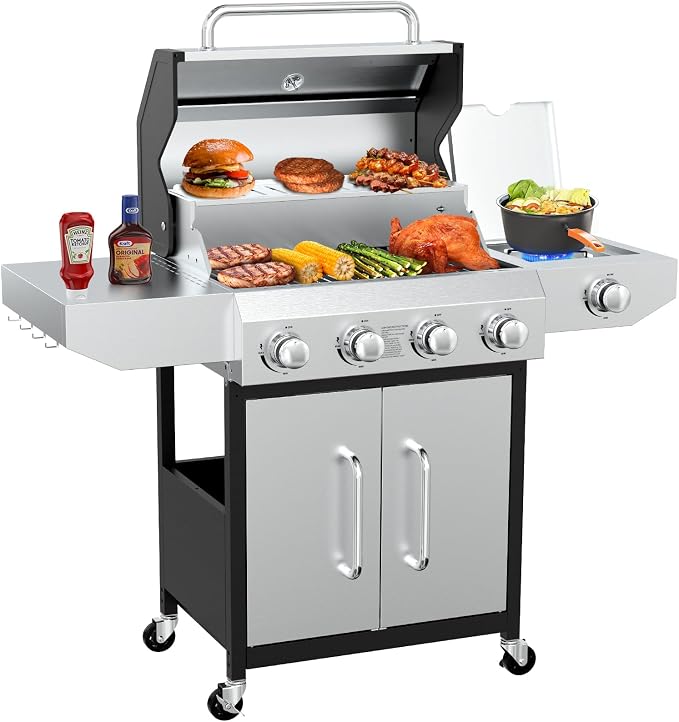 BESTFIRE 60, 000 BTU 4+1 Burner Propane Gas Grill by GrillsOutdoorCooking