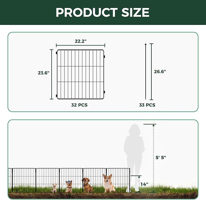 FXW Decorative Garden Fence for Yard - 24in x 59.2ft 32 Panels - Metal Fencing - Image 3