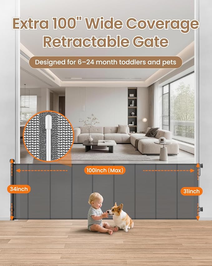Reinforced Retractable Baby Gate - Image 3