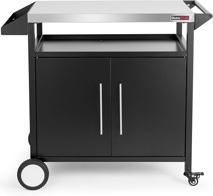 Grill Table Outdoor Kitchen Cabinet, Moveable Outdoor Prep Table & Bar by OuterMust