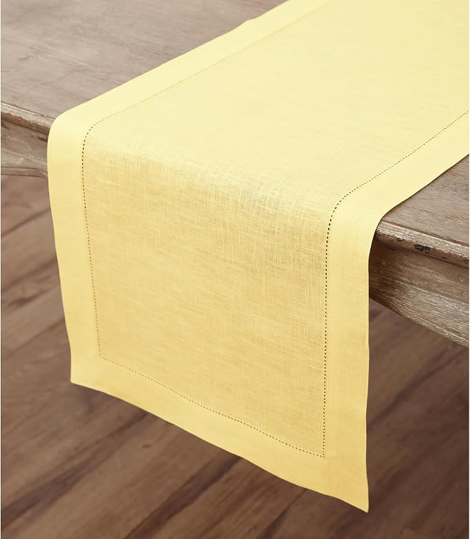 Solino Home Linen Yellow Table Runner 156 Inches Long - Image 3