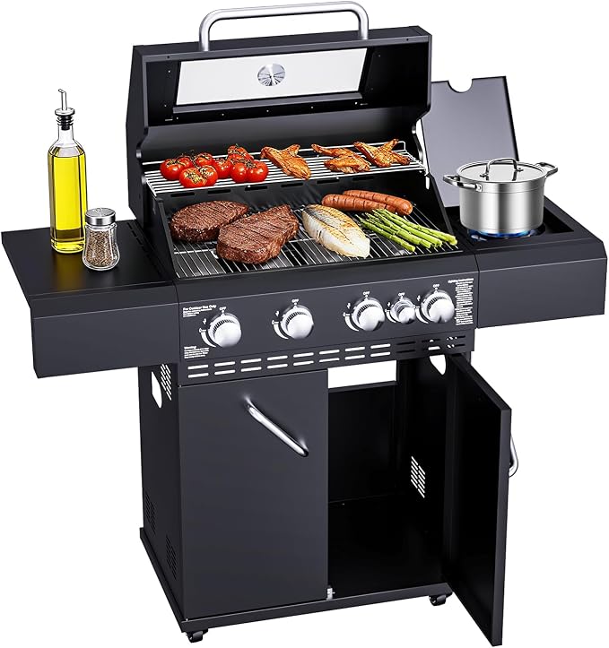 4 Burners Propane Gas Grill by LOUAORIS