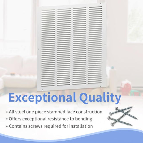 16"W x 20"H Steel Return Air Grille, Air Return Vent Cover - Image 2