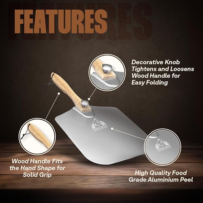 Chicago Brick Oven Aluminum Pizza Peel 12" x 14" - Image 3
