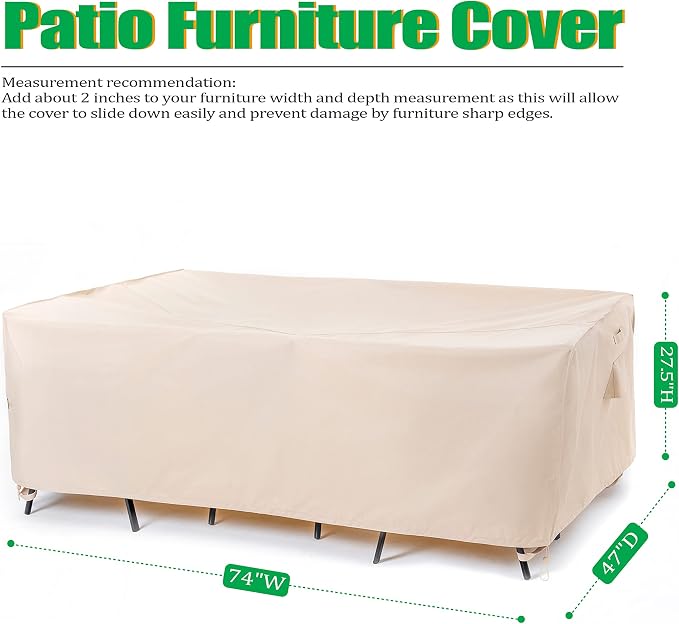 F&J Outdoors Patio Furniture Covers, Waterproof UV Resistant - Image 2