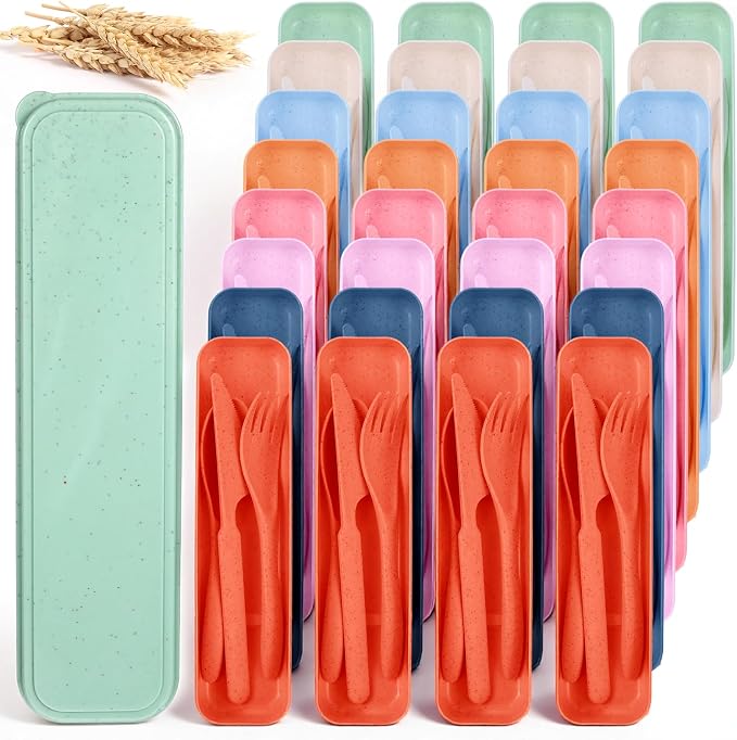 32 Sets Reusable Travel Utensils Set by Unknown