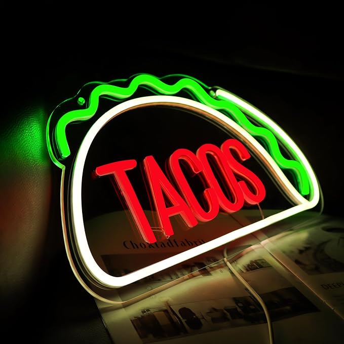 JFLLamp Tacos Neon Signs for Wall Decor Neon Lights for Tortilla Shop Led Signs - Image 2