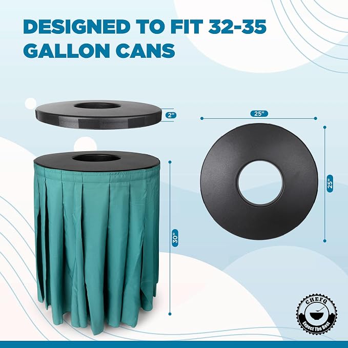 Black Trash Can Topper Cover - Image 3