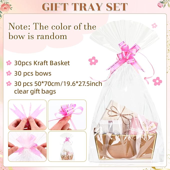 Tuanse 30 Pcs Basket for Gift Empty DIY Bulk Gift Basket Kit - Image 3