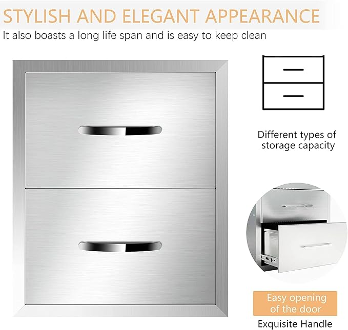 Pull Out Trash Drawer, Lower Sliding Rails Stainless Steel Roll Out Trash Bin - Image 4