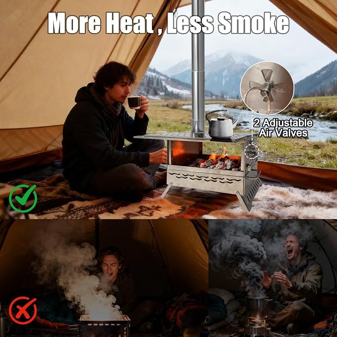 Hot Tent Stove, One-piece Molded Wood Burning Stove - Image 2