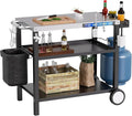 34" L x 20" W Stainless Steel Outdoor Grill Table, Grill Cart by SKOK