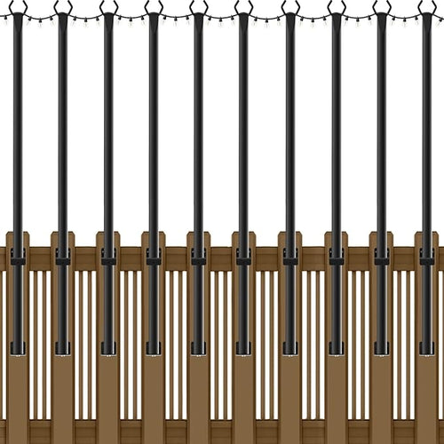 10 Pack String Light Poles, 5Ft Metal Poles by NUERPO