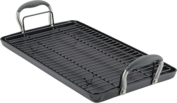 Double Burner Griddle, 10-Inch Hard Anodized Nonstick, Moonstone