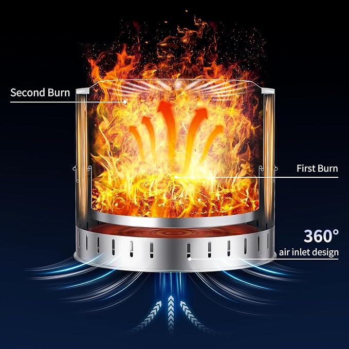 15.5 inch Stainless Steel Smokeless Fire Pit - Image 3