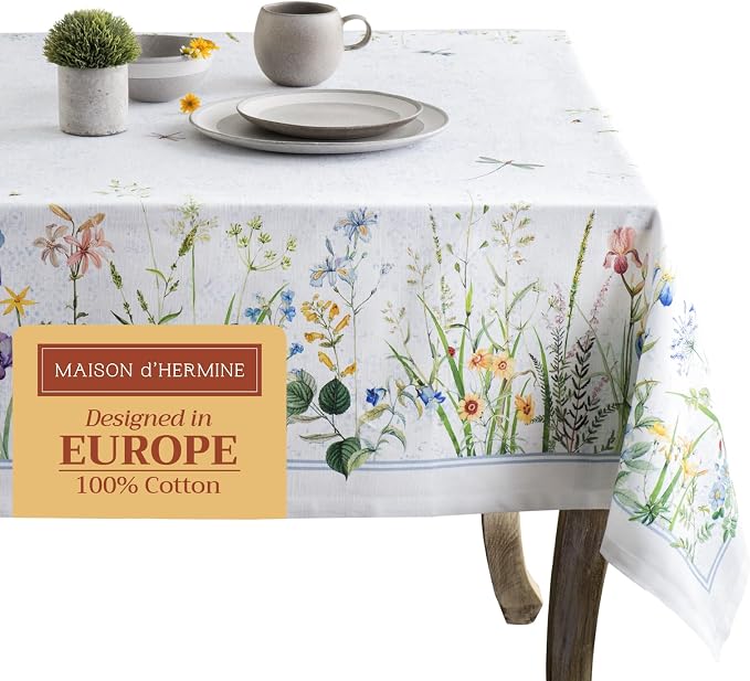 Maison d' Hermine Table Cloth Rectangle Table 100% Cotton 54 x 72 Inches by MaisondHermine