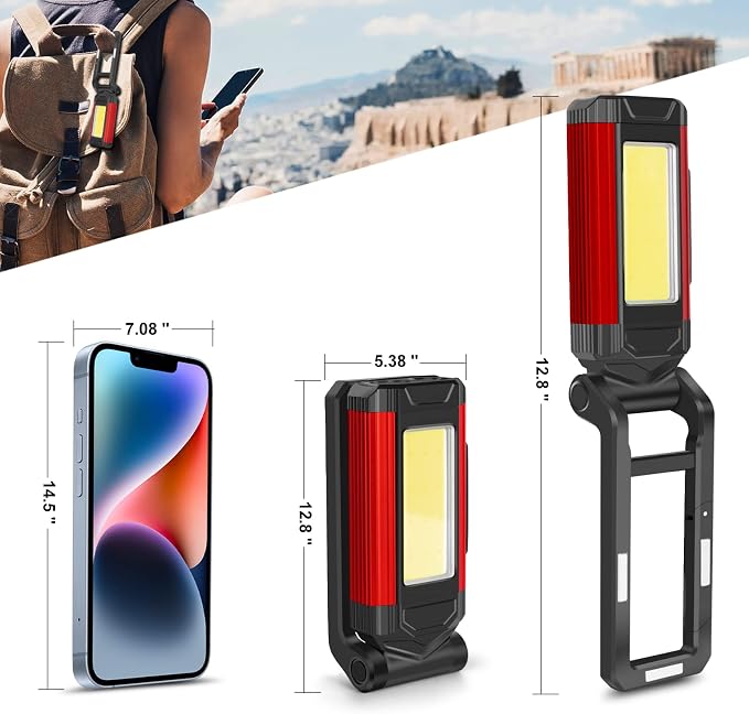 YiaMia Rechargeable LED Magnetic Work Light 2 Pack, Portable Tool Gifts - Image 3