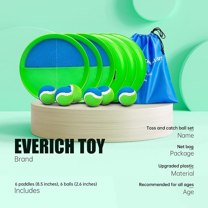 EVERICH TOY Upgraded Toss and Catch Ball Game Set, Kids Toy Stocking Stuffers - Image 2