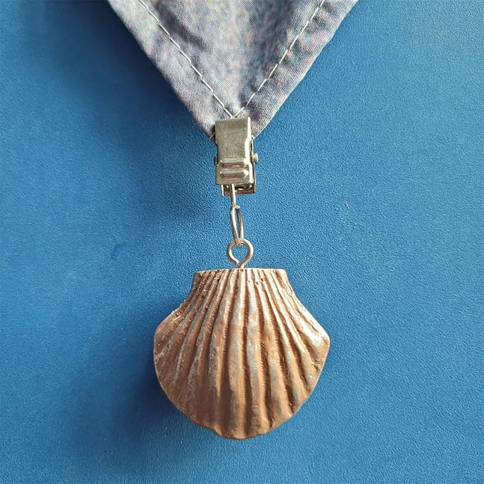 TwoFish Home Set of 4 Resin Chocolate Shells Tablecloth Weights Clips - Image 4