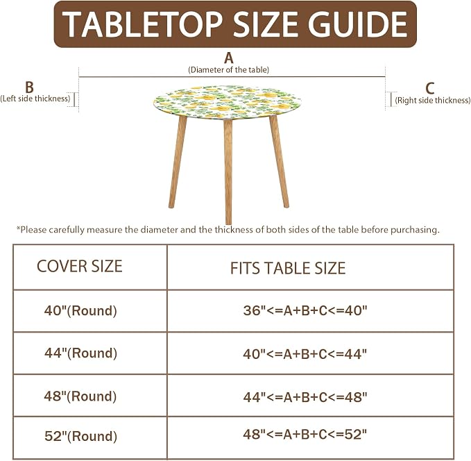 Lemon Round Fitted Tablecloth - Image 4
