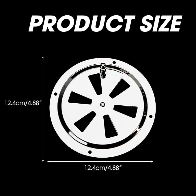 2PCS 5 Inch Grill Vents Round Butterfly Air Cover Ventilation Replacement Part - Image 2