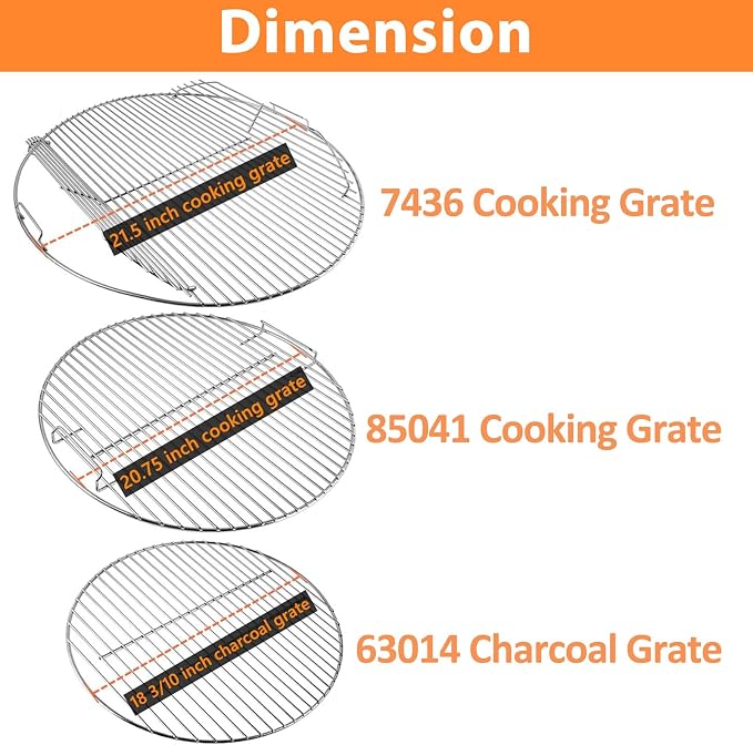 AJinTeby Heavy Duty Plated Steel Hinged Cooking Grate and Lower Grate, Charcoal - Image 2