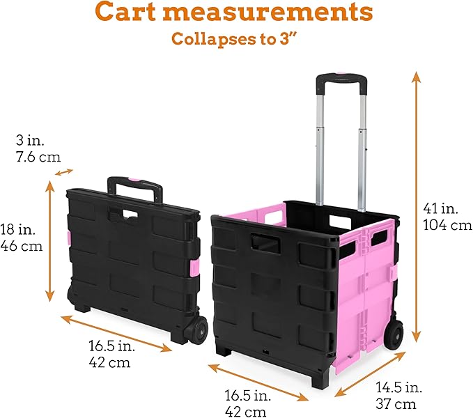 Inspired Living Ultra-Slim Rolling Collapsible Storage Pack-N-Roll Utility-carts - Image 2