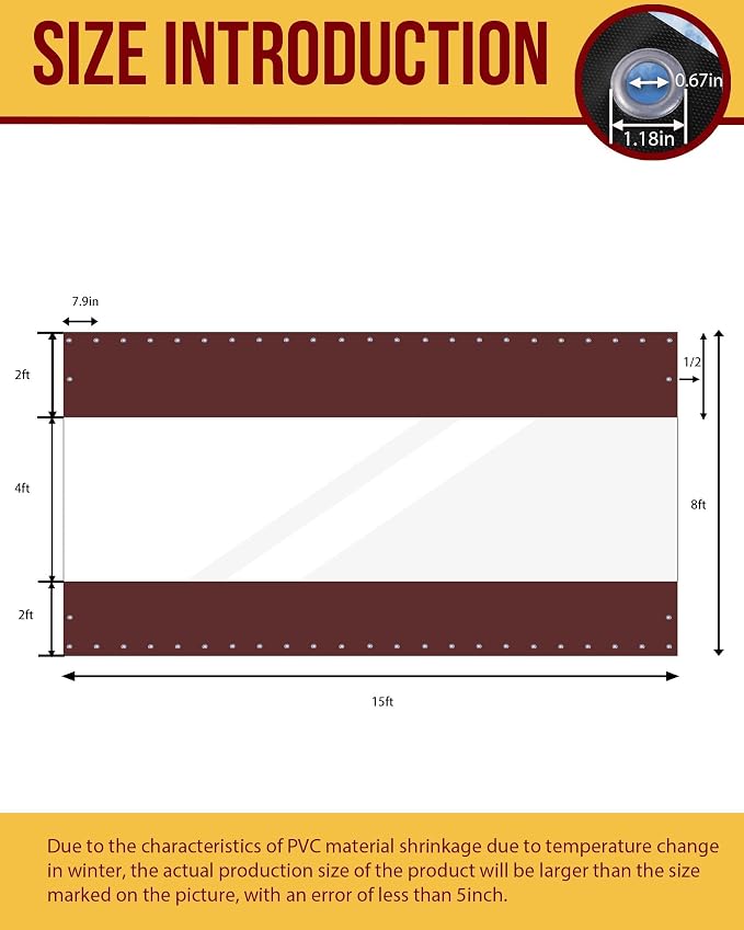 FoundGo 8'H x 15'W Vinyl Curtains - Image 2