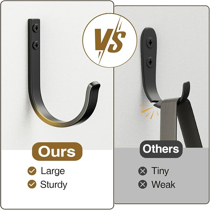 niffgaff Wall Outdoor Hooks for Hanging Coat - 22LB Screw in Metal Hanger Wall - Image 2