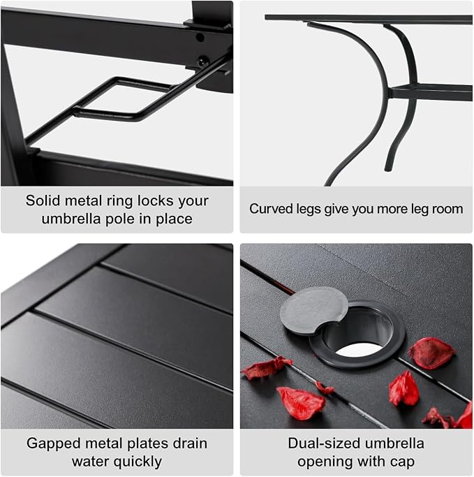 Vrivla Outdoor Dining Table, Rectangular Patio Table - Image 5