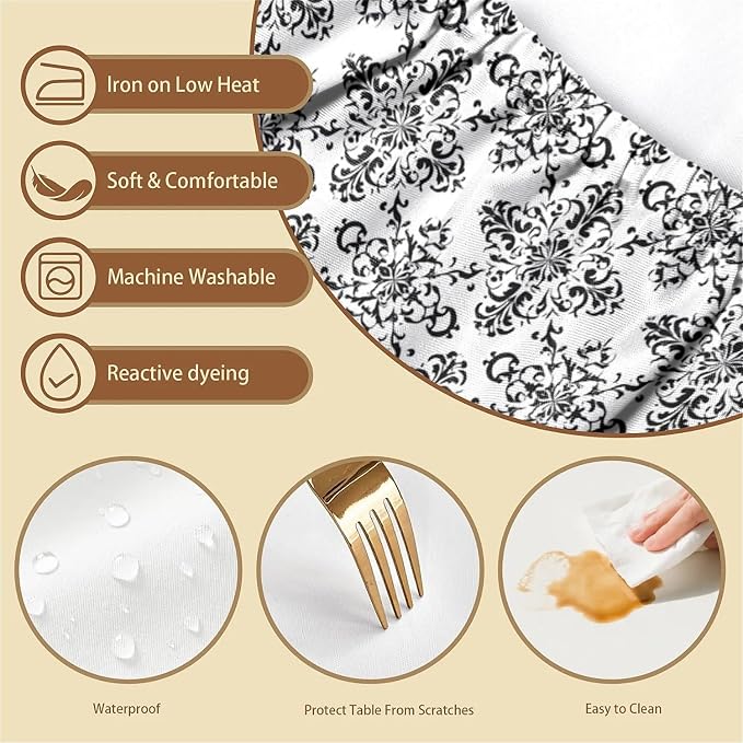Rectangle Table Cloth Cover Waterproof Elastic Fitted Polyester Fitted - Image 3