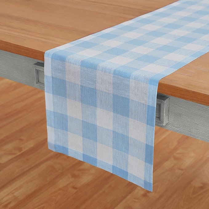 Solino Home Linen Checkered Table Runners 72 Inches Long - Image 2