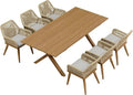 PURPLE LEAF Outdoor Dining Set All-Weather PE Rattan Outdoor Patio Furniture Set by PURPLELEAF