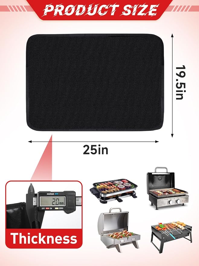 Apipi 25 x 19.5in Fireproof Grill Mat - Image 6