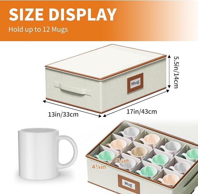 Aokeyee China Storage Containers Hard Shell 8 Piece, Wine Glass, Plate Storage - Image 6