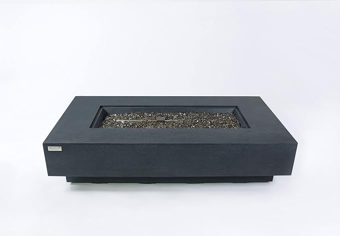 Elementi+ | Positano Gas Fire Pit Cast Concrete 60" Rectangular Fire Table - Image 4