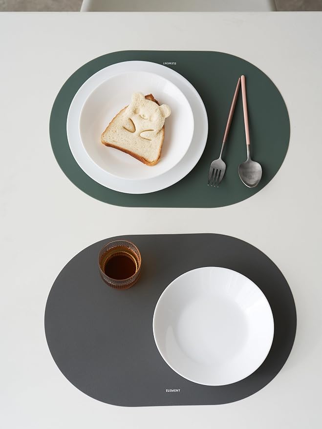 Grey Oval Silicone Placemats Set of 4 – Heat Resistant, Waterproof - Image 7