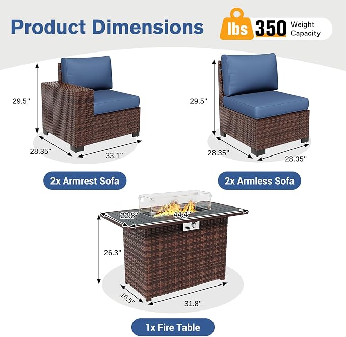 5 Piece Patio Furniture Set - Image 3