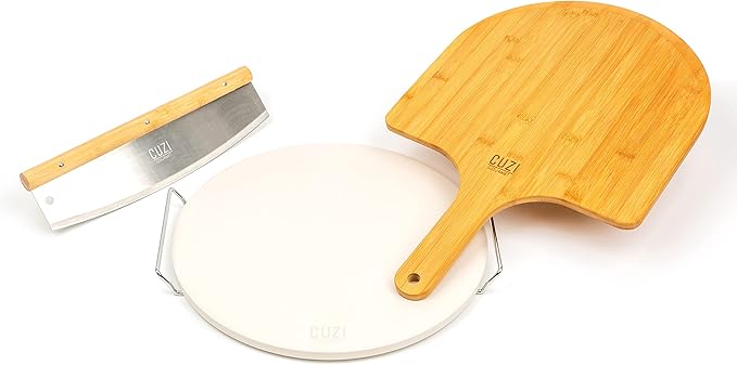Cuzi Gourmet 4-Piece Large Pizza Stone Set - Image 3