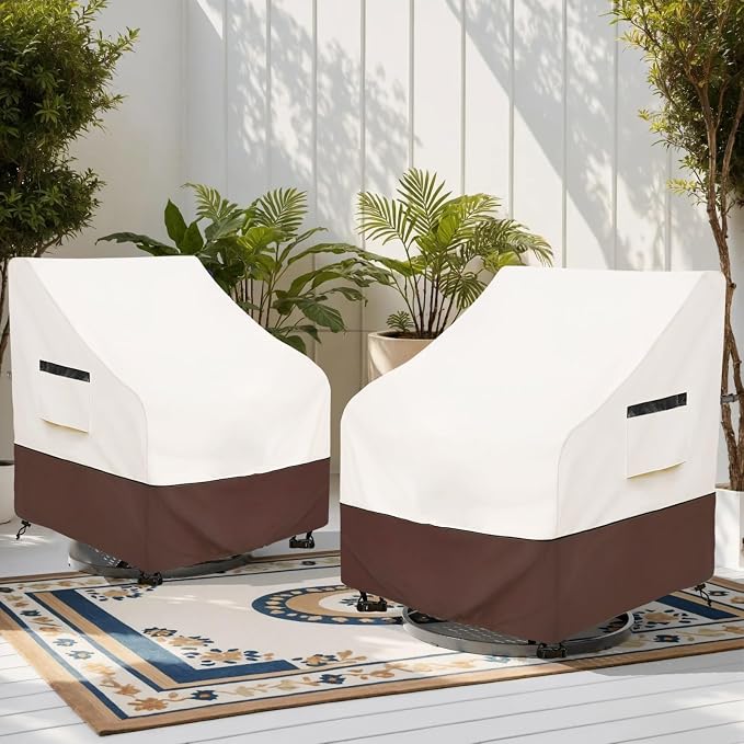 Rileytee Outdoor Swivel Chair Cover 2 Pack, Outdoor Furniture Patio Chair - Image 7
