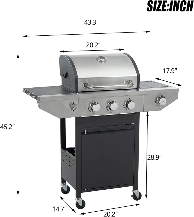 Zateety 3 Burner Propane Grill - Image 9
