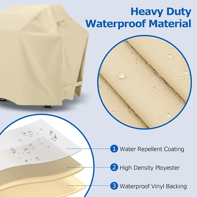 SunPatio BBQ Grill Cover 70 Inch, Outdoor Waterproof Large Barbecue Cover - Image 3