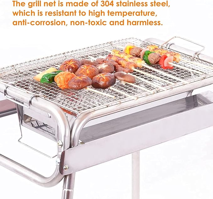 Charcoal Grill, Barbecue Charcoal Grill, Outdoor Stainless Steel Smoker BBQ - Image 4