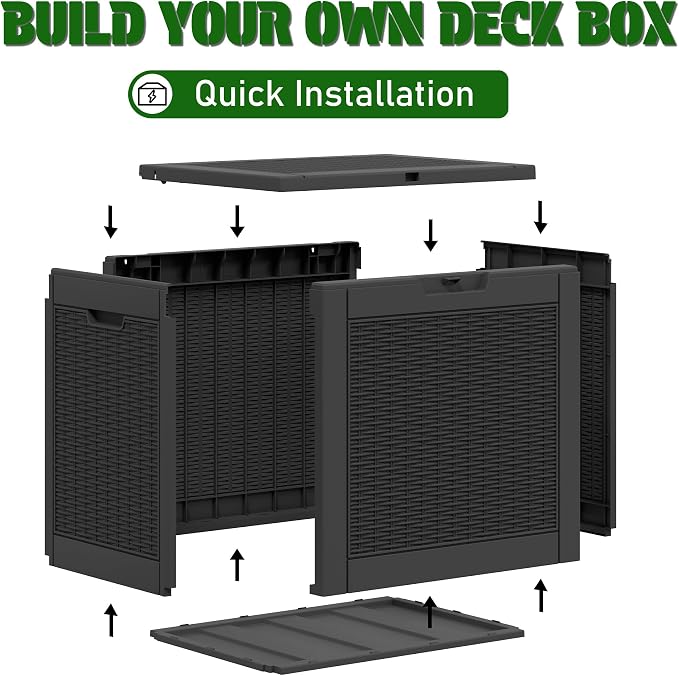 NUNU LAB 31 Gallon Outdoor Storage Box Waterproof, Indoor Outside Deck Boxes - Image 5