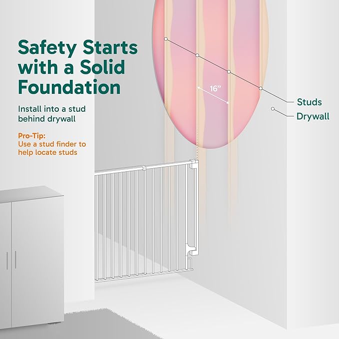 Cumbor 34" Extra Tall No Bottom Bar Baby Gate - Image 9