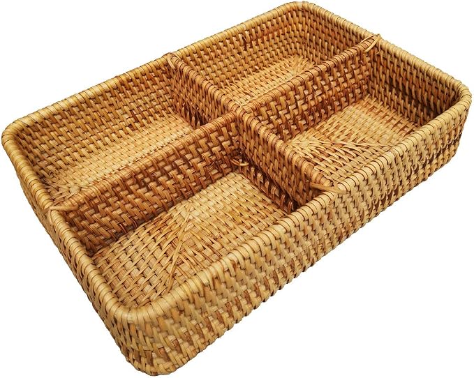 i-Lan Rattan Basket Divider, 12 Inch Divided Tray by i-lan