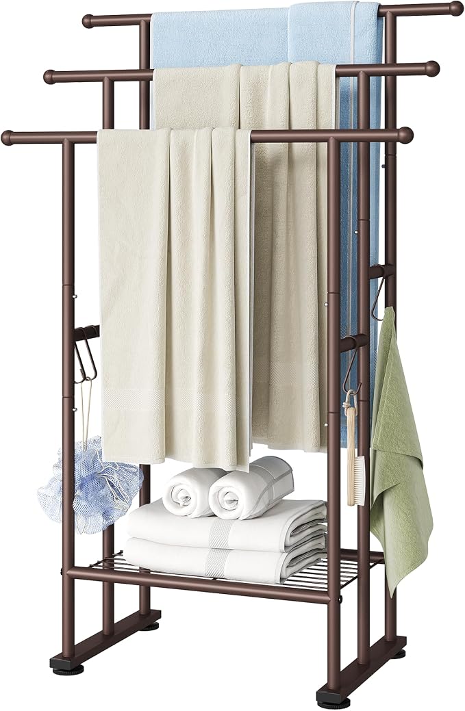 ELYKEN 3 Tier Standing Towel Rack, Freestanding Floor Towel Rack by ELYKEN
